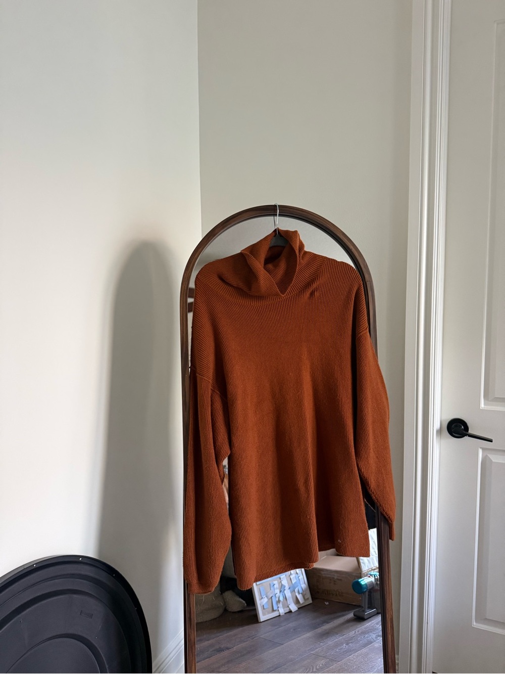 Free People Oversized Rust Orange Turtleneck Sweater